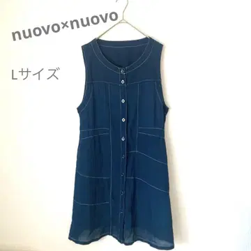 nuovo x nuovo 블루 튜닉 면 100% 베스트 L 사이즈