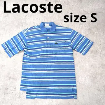245 Lacoste 파란색 스트라이프 반팔 셔츠 S