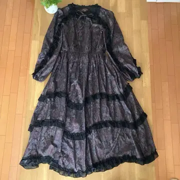 axes femme Nostalgic 꽃무늬 프릴 롱 원피스 드레스