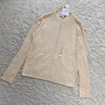 [새상품급] UNIQLO 3D 와이드 리브 스웨터 베이지 XL 깔끔 고급