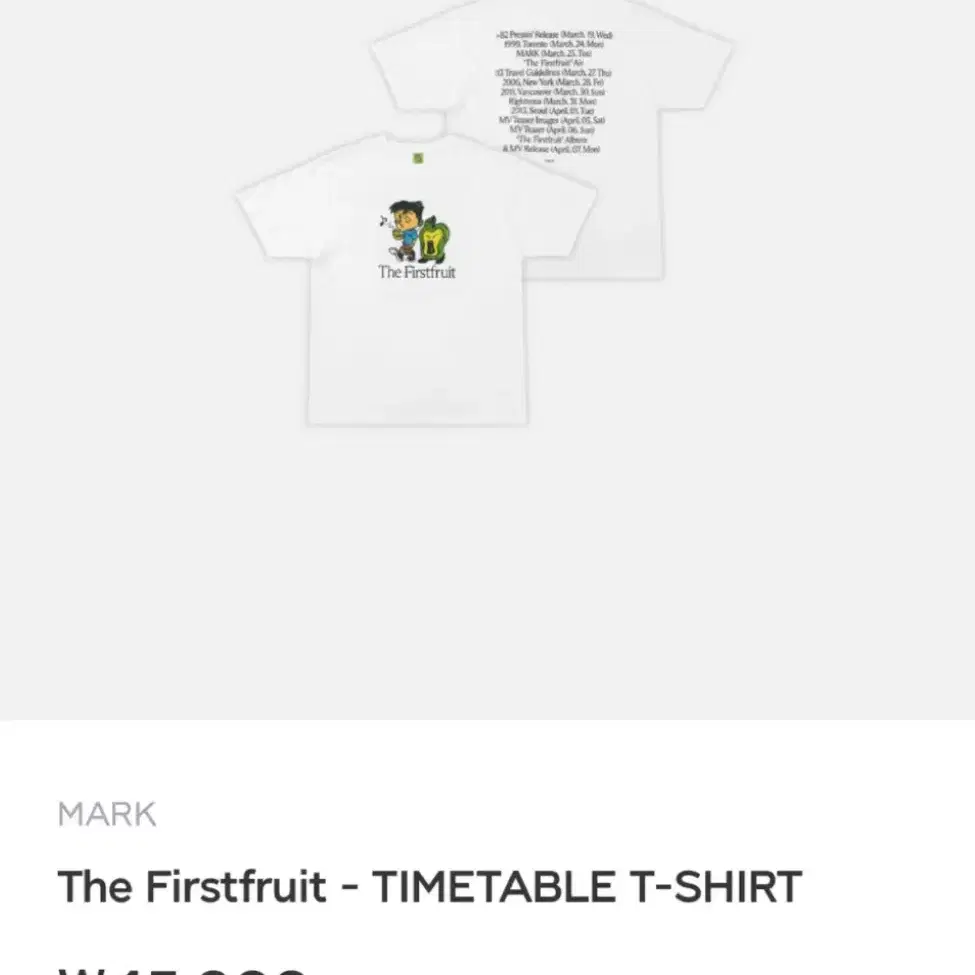 NCT マーク MARK タイムテーブルTシャツ NCT | 엔시티 Nct Mark Timetable T-shirt on Bunjang Global Site.