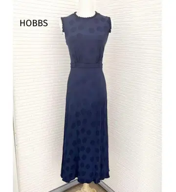인기 HOBBS 도트 프린트 원피스 자카드 롱 영국 왕실 애용 S