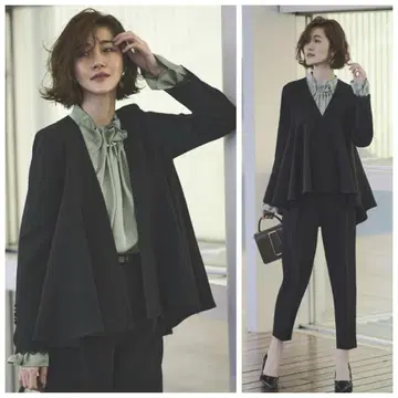 RUIRUE BOUTIQUE 노카라 돌먼 슬리브 페플럼 수트 셋업 M