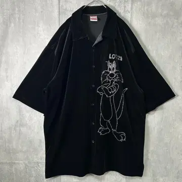 레어 LOT29 루니 툰 벨로아 셔츠 큐빅 블랙