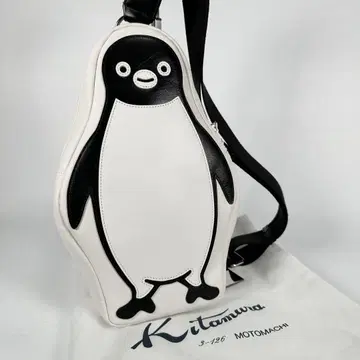 Kitamura 키타무라 Suica 펭귄 숄더백 가죽 천연 가죽