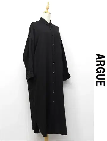 B498/22AW ARGUE 플러터 롱 셔츠 원피스 린넨