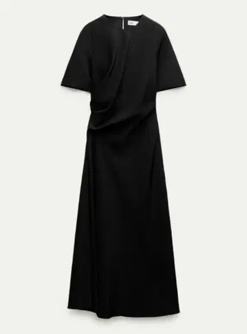 ZARA 사이드 드레이프 롱 원피스 XL