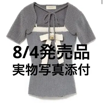 andmary Bicolor 리본 tops