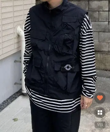 NUGU 반팔 베스트 지퍼 베스트 스탠드 칼라 캐주얼 한국 블랙