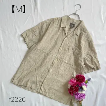 레귤러 핏 린넨 리조트 셔츠 린넨 혼방 얇은 소재 베이지 H&M M