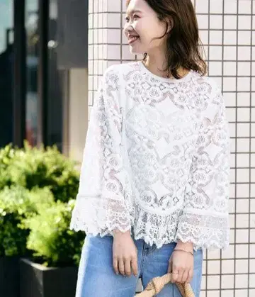 SLOBE IENA 리버 레이스 블라우스 미사용 새상품