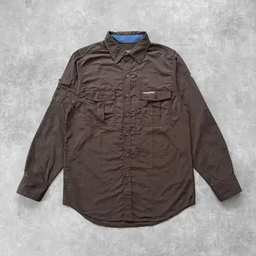 CRAGHOPPERS 낚시 셔츠 브라운 M 워크 셔츠 로고