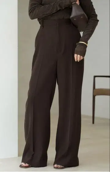 washable straight 팬츠 브라운 36