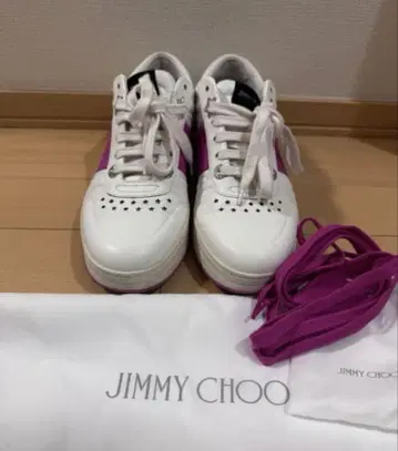 JIMMY CHOO 화이트 핑크 Hawaii 스니커즈