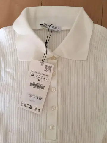 완판! ZARA 프렌치 슬리브 폴로 리브 T셔츠