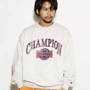 CHAMPION 그레이 맨투맨 세트