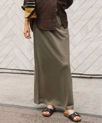 Plage silk/linen long 스커트