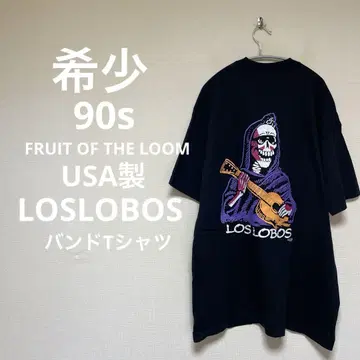 90s USA LOSLOBOS 로스 로보스 밴드 티셔츠 블랙