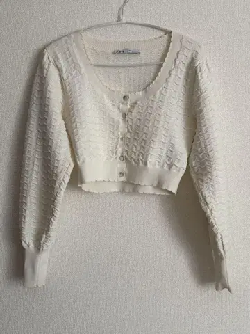 아이보리 크롭 니트 가디건 ZARA