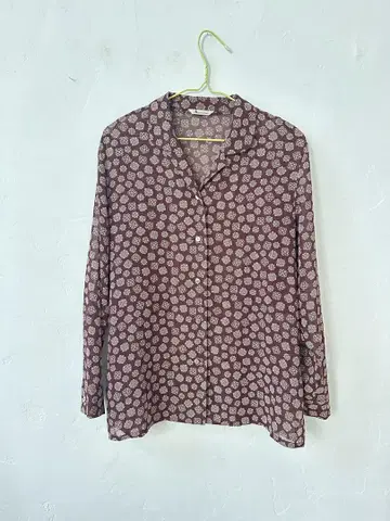 꽃무늬 쉬폰 긴팔 셔츠 아쿠아 스큐텀 M 가을 멋내기