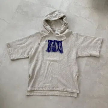 FUR FUR 풀오버 7부 소매 후드티 샤이닝 콜라보 자수 로고