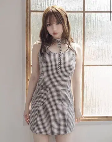 Natalie 체크 미니 드레스