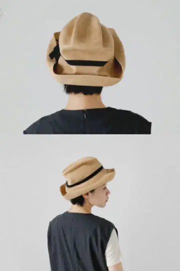 마츄아하 박스 햇 11cm 블랙 리본