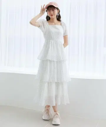 MAJESTIC LEGON 플리츠 티어드 원피스