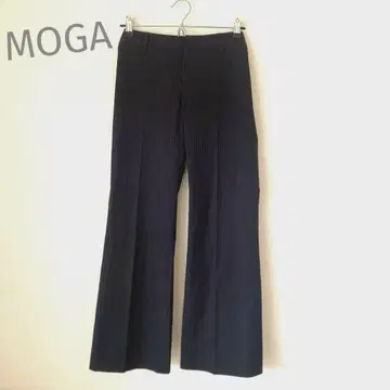 MOGA 모가 스트라이프 슬랙스 블랙 팬츠 코튼