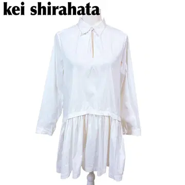 [미품] kei shirahata 튜닉 블라우스 원피스 1 화이트