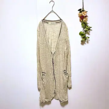 [BLANC] 블랑 린넨 100% 롱 가디건 그레이지 (M)