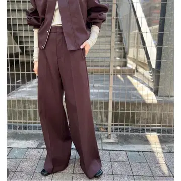 KANAKO SAKAI 버건디 와이드 팬츠