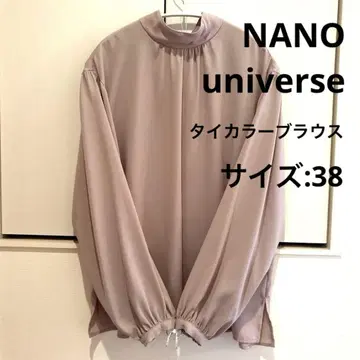 NANO universe 나노 유니버스 타이 컬러 블라우스 스탠드 칼라
