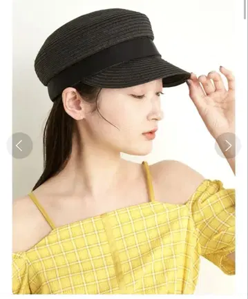 릴리 브라운 리본 헌팅 캡 블랙