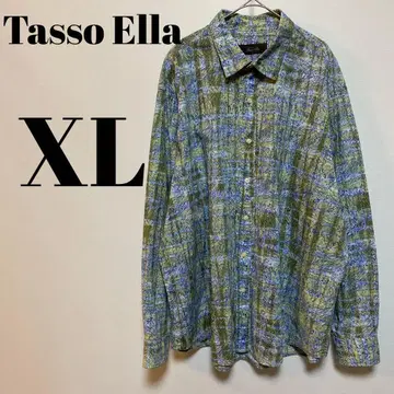 타쏘 에라 Tasso Ella 긴팔 코튼 셔츠 페이즐리 무늬 XL