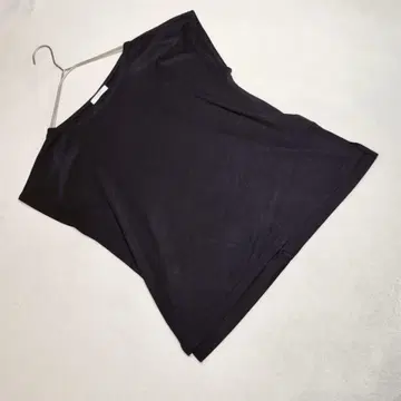새상품급 GLACIER 티셔츠 프렌치 슬리브 밑단 슬릿 심플 블랙 M