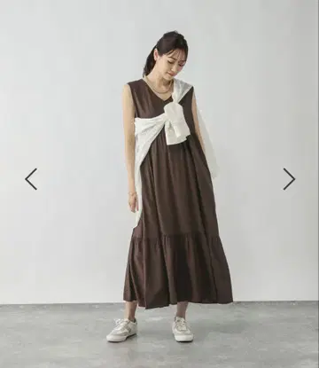 새상품 글로벌 워크 산뜻한 릴랙스 슬리브리스 원피스 M