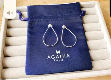[AGATHA] 아가타 925 실버 반짝이는 비쥬 물방울 후프 귀걸이