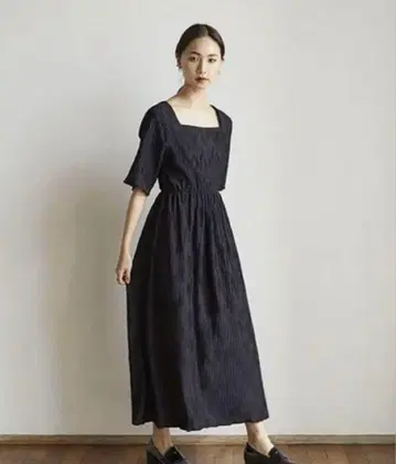 RANDEBOO 내추럴 스퀘어 드레스 블랙