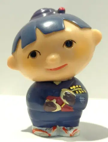 아키타 은행 저금통 아코 짱 벼 이삭 기모노 파랑 90mm