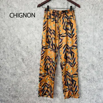 시뇽 CHIGNON 리프 무늬 이지 팬츠