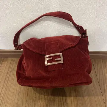 빨간색 코듀로이 숄더백