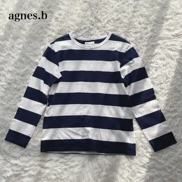 [ 새상품급 ] 아녜스베 태() 보더 코튼 긴팔 티셔츠 롱티 일본제
