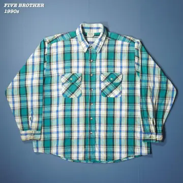 FIVE BROTHER FLANNEL SHIRTS 1990s 2XL