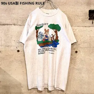 90s USA 제작 FISHING RULE 티셔츠 낚시 피싱