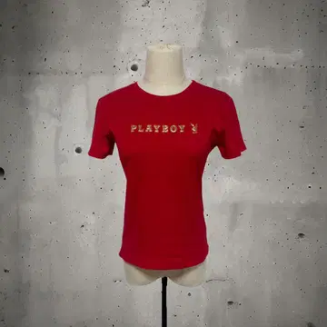 레어 90s PLAY BOY 골드 3D 프린트 티셔츠 y2k 00s