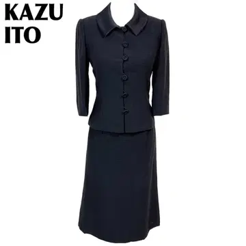 [새상품급] KAZU ITO 스커트 셋업 프론트 버튼 7 블랙