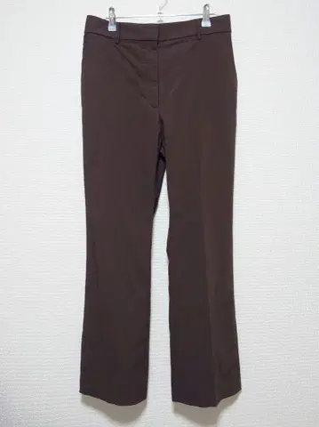플라스테 린넨 혼방 스트레치 팬츠 브라운 브라운