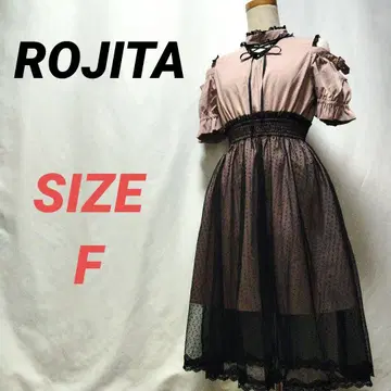 ROJITA 로지타 원피스 숄더컷 도트 시어 레이스 F
