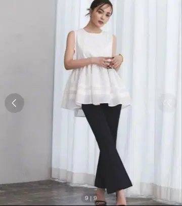 anuans 핀턱 스틱 팬츠